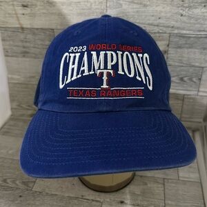 Texas Rangers 2023 World Series blue baseball cap hat